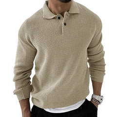 Threebooy  Turn Down Collar Vintage Sweater Men Korean Trend Baggy Knitted Sweaters Men Fashion Slim Fit Casual Sweatshirts Male Tops