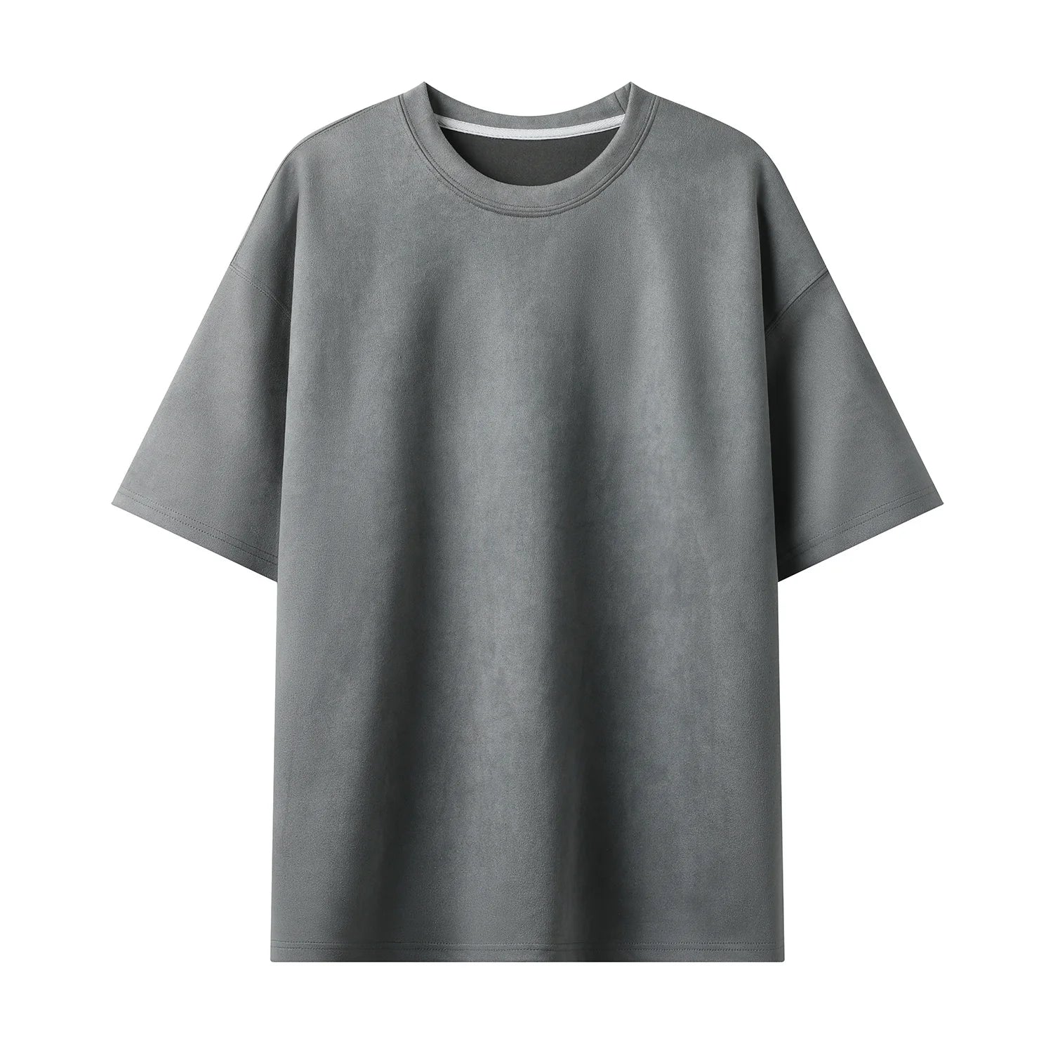 Threebooy  Summer Short-sleeved T-shirt Men Oversized Casual Suede T Shirt Men Streetwear Loose Solid Color O-neck Tshirt Mens Top M-3XL