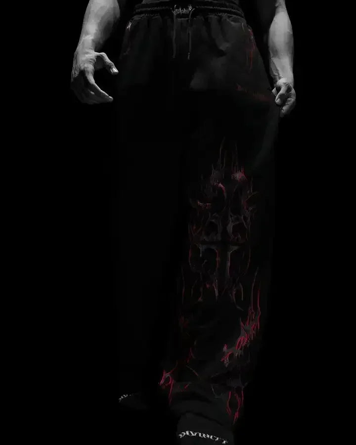 Threebooy  Y2K Breathedivinity Skull Cargo Pants Men Women Gothic Casual Sports Joggers New Hip Hop Street Fashion Couple Street Trousers
