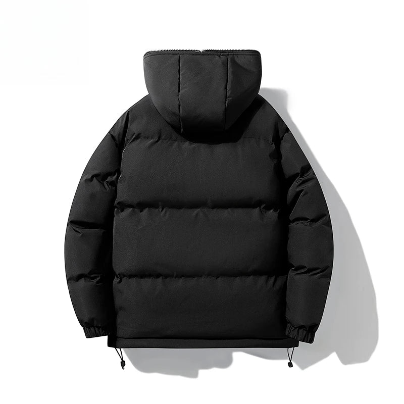 Threebooy Korean Hip Hop Winter Parkas Thickened Warm Padded Coat Youth Trendy Bread Jacket Two Sides Wearing Jacket Cityboy Hooded Wear