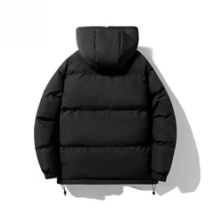 Threebooy Korean Hip Hop Winter Parkas Thickened Warm Padded Coat Youth Trendy Bread Jacket Two Sides Wearing Jacket Cityboy Hooded Wear
