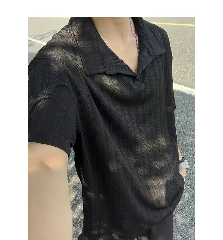 Threebooy Mens Soft Comfortable Polo Shirt Collared Knit Summer Solid Classic Simple Casual Short Sleeve Breathable Fabric Plain T Shirt