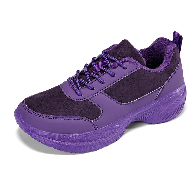 Threebooy  Winter Mens Wide Box Sneakers Fur-lined Keep Warm Frost Resistant Casual Sports Shoes Walking for Big Wide Fat Foot