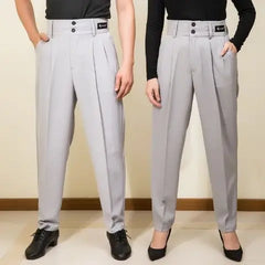 Threebooy  Men Latin Dance Pants High Waist Pocket National Stand Dance Small Feet Training Suit Dance Pants