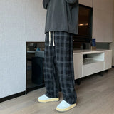 Threebooy Men Checkered Casual Pants Loose Straight Corduroy Pants Sweatpants Man Fashion Streetwear 2023 Spring New Hip Hop Trousers