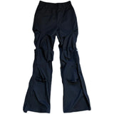 Threebooy High Street Pleated Overalls Men's Pants Fashion Loose Straight Button Casual Male Trousers Solid Color Darkwear