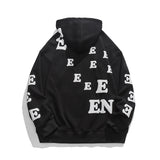 Threebooy Letter E Print Streetwear Hoodies Loose Sports Style Sweatshirt Couple Unisex Pullover Autumn New Trend Youthful Vitality Tops