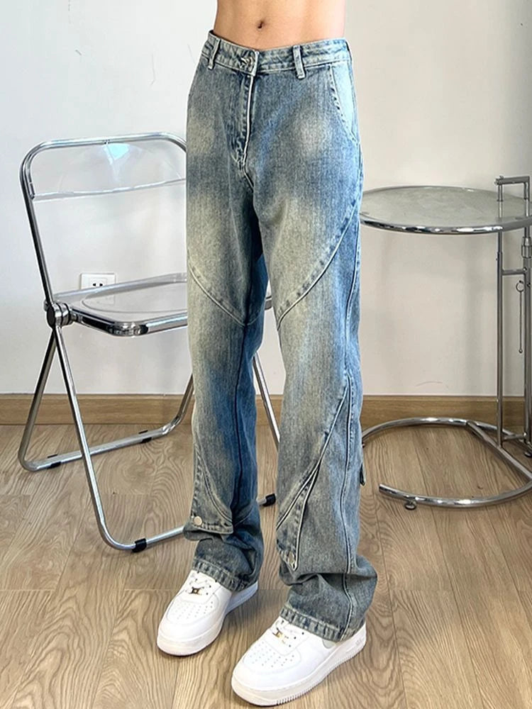 Threebooy Trousers Light Blue Flared Male Cowboy Pants Straight Jeans for Men Bootcut Harajuku New in High Quality Designer  Fashion