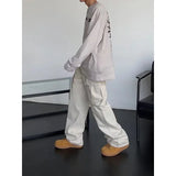 Threebooy Japanese cityboy heavy cotton overalls wide leg pants European and American street high waist slim hiphop big mouth bag fashion