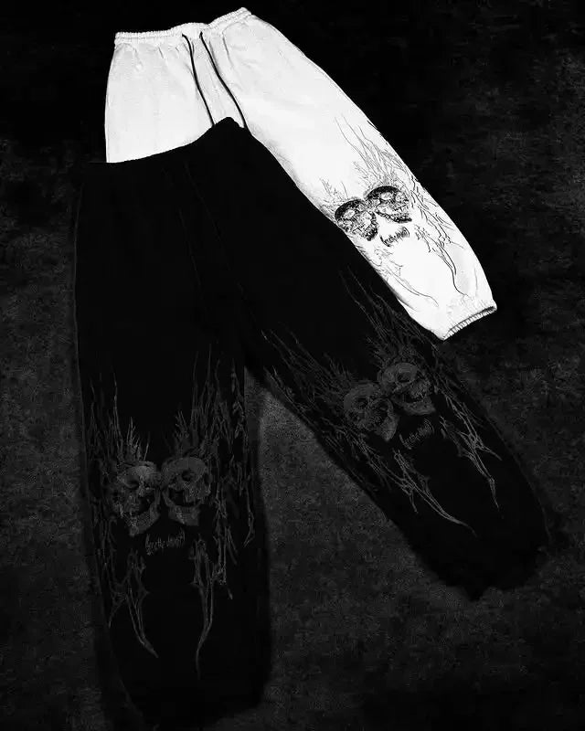 Threebooy  Y2K Breathedivinity Skull Cargo Pants Men Women Gothic Casual Sports Joggers New Hip Hop Street Fashion Couple Street Trousers