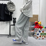 Threebooy Loose Sweatpants Men High Street Wide Leg Pants Spring Autumn Fashion Hong Kong Style Solid Straight Tube Trousers Male Clothes