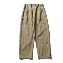 Threebooy Mens Pockets Cargo Pants Cotton Casual Trousers Men Streetwear Wide Leg Vintage Japan Style Cityboy Baggy Logging Pants Male