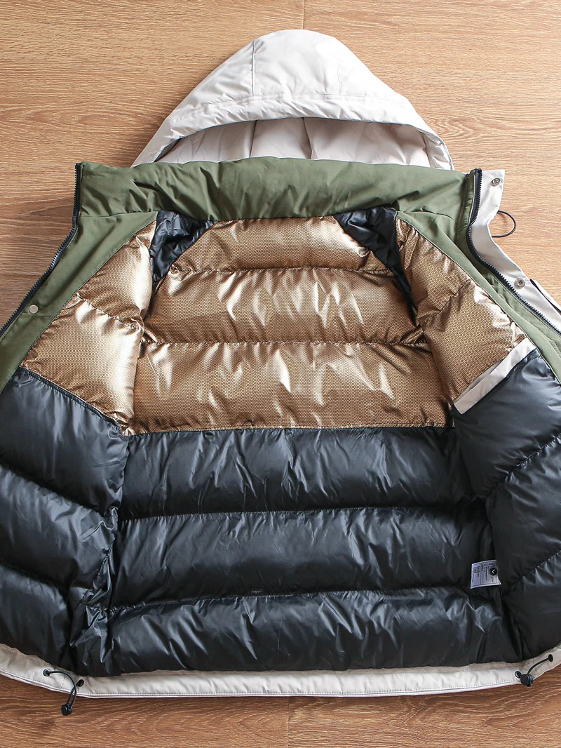 Threebooy Outdoor Functions Padded Jacket Mountaineering Clothes Winter Men's Thickened Windproof Waterproof Warm Hooded Cotton Parkas
