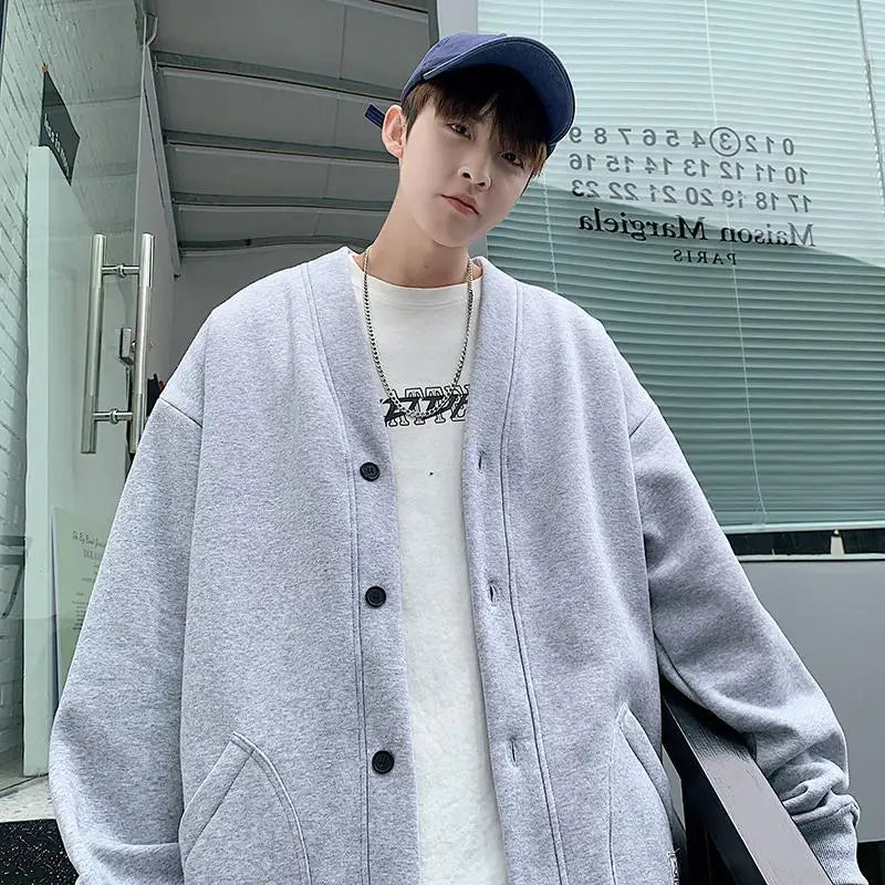 Threebooy Cardigan Fashion Men's Knit Winter Hoodie Coats Business Casual Jackets New Male Tops Man Coat Size M-5Xl Knitwear 2 Colors