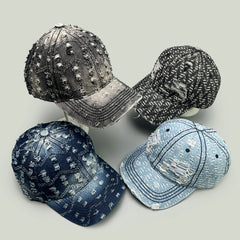 Threebooy  Retro Broken Style Baseball Hats New Men Women Casual Sunshade American Style Versatile Personal ins Fashion Street Peaked Caps