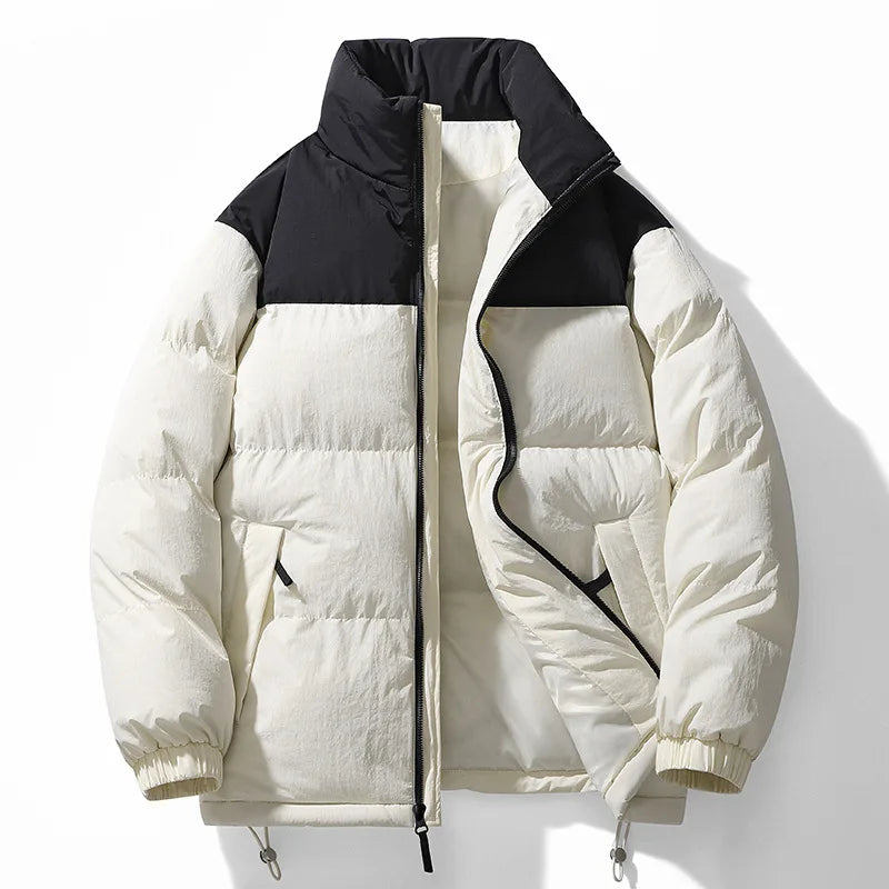 Threebooy Cotton jacket men women winter new style color blocked cotton jacket thick warm jacket couples