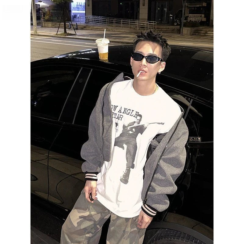 Threebooy Autumn Winter American Baseball Jacket High Street Men's Korean Casual Loose Baseball Uniform Woolen Jacket Cityboy Streetwear