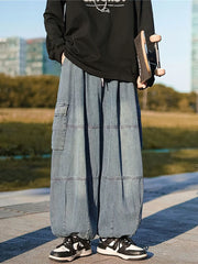 Threebooy  Y2k Baggy Jeans Men Streetwear Old Money Vinatge Cargo Pants New Rock Cowboy Jogging Wide Leg Oversize Denim Pants