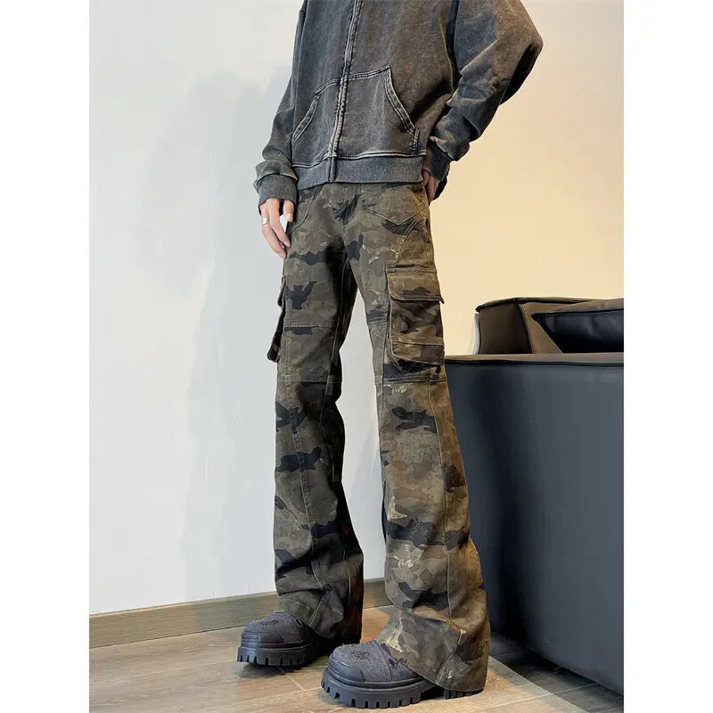 Threebooy  Military Tactical Cargo Pants Men Straight Leg Camouflage Outdoor Work Hiking Durable Jogger Trousers Streetwear Clothing