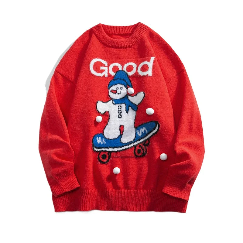 Threebooy Printed Sweater Male Jumper Men's Winter Sweater Pullover Knit Christmas Luxury Clothing Knitwear New in Sweaters Clothes