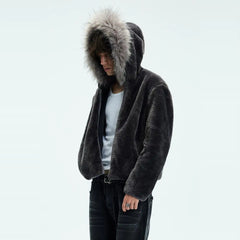 Threebooy 2025 New Autumn Winter Hooded Imitation Fur Fur Coat Men's Thickened Warm Imitation Fox Coat Trendy Versatile Coat Aesthetic