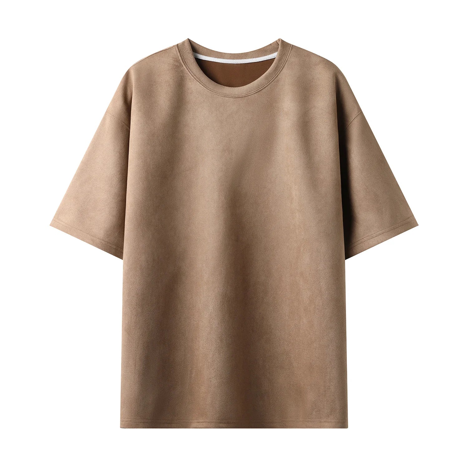 Threebooy  Summer Short-sleeved T-shirt Men Oversized Casual Suede T Shirt Men Streetwear Loose Solid Color O-neck Tshirt Mens Top M-3XL