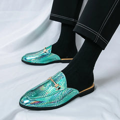 Threebooy  Men Mules Shoes Fashion Half Slippers Comfortable Breathable Business Casual Banquet Men Shoes