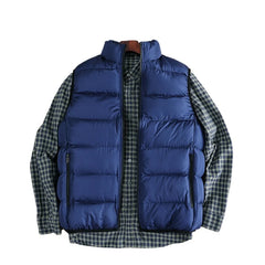 Threebooy  Down Padded Vest for Men Slim Fit Stand Collar Sleeveless Puffer Jackets Autumn Winter Casual Waistcoat Outwear Men's Warm Coat