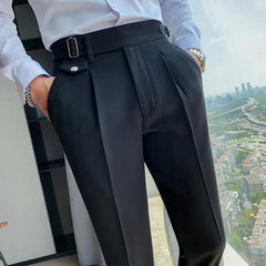 Threebooy Men's Suit Pants Formal Pants High Quality Solid Color Business Fashion Casual Slim Fit Ankle Trouser Men's Clothing Dress Pants