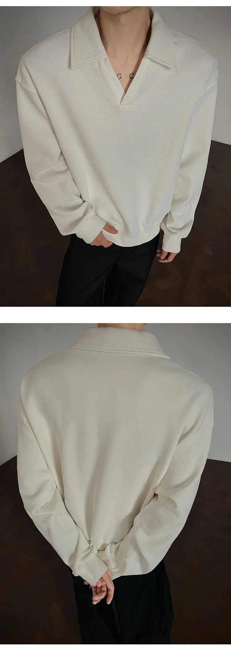 Threebooy Long sleeve t Shirt men 2025 Arrival Men Polo Shirt Solid Color Casual Relaxed Fit Collar Tops Autumn Fall Fashion Mens Clothing