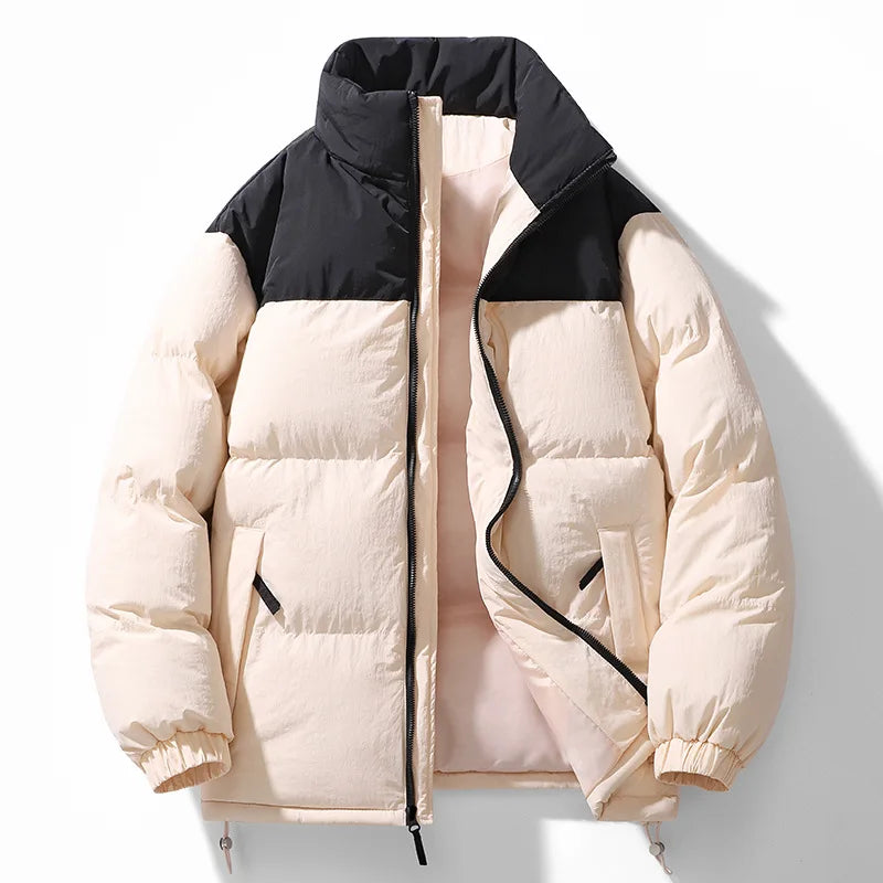 Threebooy Cotton jacket men women winter new style color blocked cotton jacket thick warm jacket couples