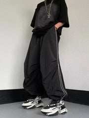 Threebooy Men's Sports Pants Men Baggy Parachute Pants Y2K Oversize Joggers Streetwear Tracksuit Black Wide Leg Trousers Male