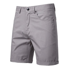 Threebooy Men's Summer Slim-fit British Shorts Light Luxury Stylish Popular Clothes Leisure Cargos Streetwear Button-down Half-pants 30-38