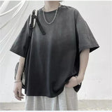 Threebooy Men Summer Gradient Tshirts Casual Short Sleeve Tops Men Harajuku Street Style T-shirts Loose O-neck Pullover