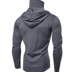 Threebooy 2024 New Men Solid Black Gray Hoodie Long Sleeve Hooded Sweatshirt for Man Sports Fitness Gym Running Casual Pullover Tops