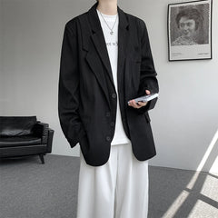 Threebooy 2025 Men Loose New Fashion Blazer Suit Jacket man Casual Double layer collar design Male Blazers Mens Coat Wedding Dress