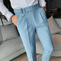 Threebooy Men's Suit Pants Formal Pants High Quality Solid Color Business Fashion Casual Slim Fit Ankle Trouser Men's Clothing Dress Pants