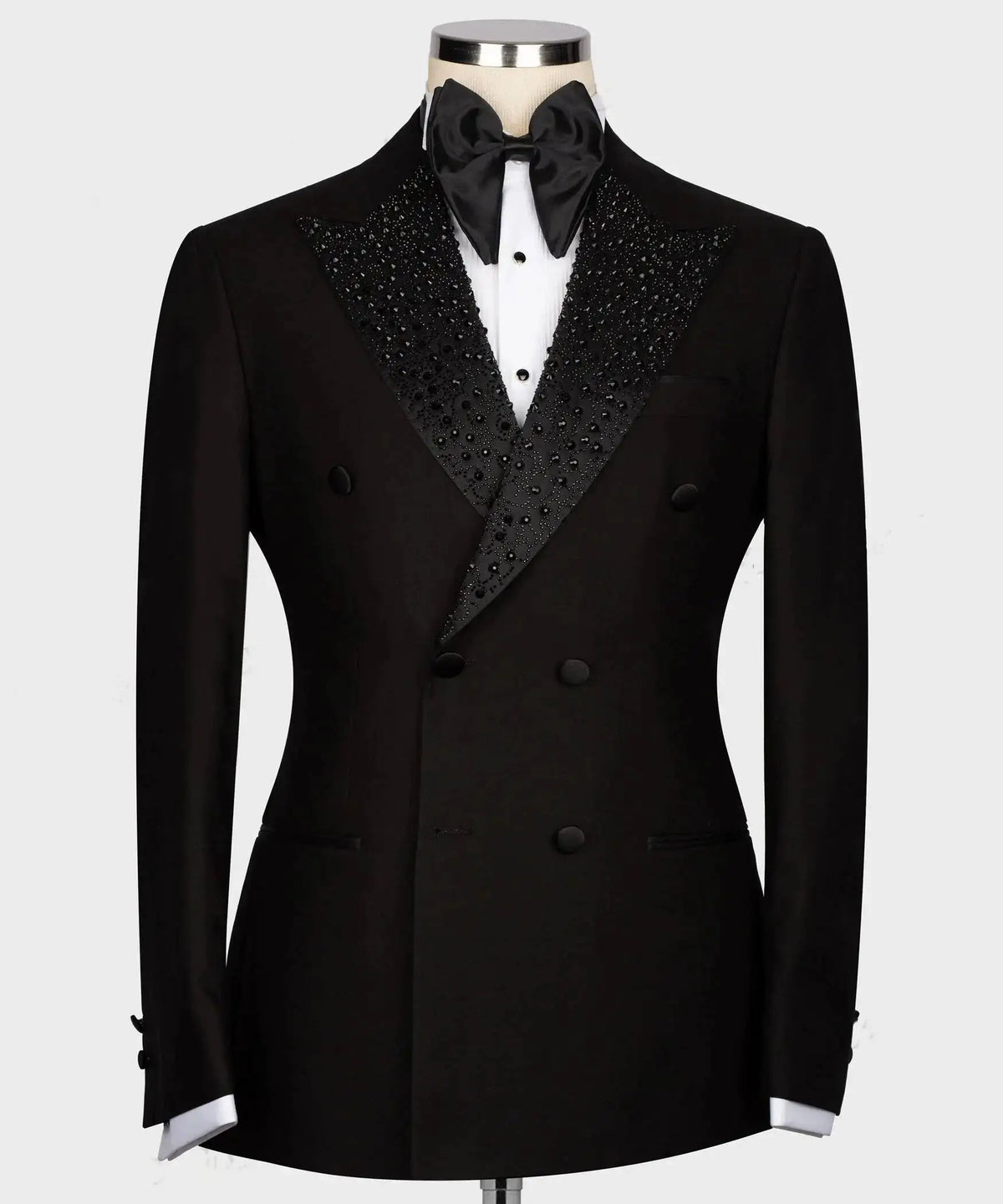 Threebooy  Modern Men Suits 2 Pieces Set Tailor-Made Peaked Lapel Beaded Double Breasted Blazer Customized or Wedding Groom Business Prom