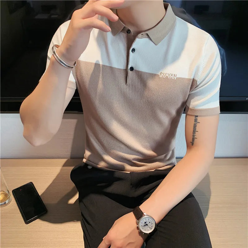 Threebooy Men's summer match colors Leisure pure cotton short sleeve POLO shirts/Male slim fit High-grade Tops men clothing