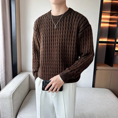 Threebooy New Style Men Autumn and Winter High Quality Sweaters Male Slim Fit Long Sleeve Pullover Male Fashion Knitted Sweaters 4XL-M