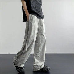 Threebooy Spring Summer Zipper Breathable Loose Trousers Man Fashion Casual Luxury Baggy Designer Techwear Emo Cheap Cargo Pants for Men