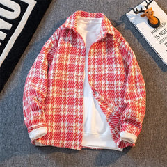 Plaid Jackets Men American Vintage Outwear Long Sleeve Designs All-match Youthful Vitality Handsome Coats Streetwear Newest Ins