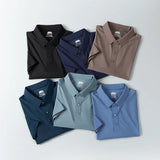 Threebooy Men's Summer Hollow Short-sleeved Polo Shirt: Ice Silk, Breathable, Business Fashion