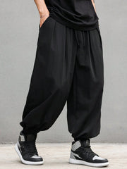 Threebooy  plus Size Men's Casual Trendy Long Pants Loose Fit for Daily Outings And Outdoor Sports