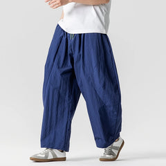 Threebooy  Wide Leg Pants Men and Women summer Light Thin Solid Straight Casual trousers Elastic Waist Harun Pant Loose Oversize Streetwear