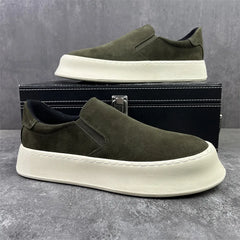 Threebooy  Men's Casual Shoes Spring Autumn Winter Low Top Slip-On Fashion Leather Thick Bottom Heightening Soft Insole Lightweight