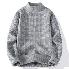 Threebooy Autumn Winter Stand Collar Knitted Sweater Men Youthful Vitality Loose Knitting Pullovers Mens Solid Color Warm Daily Sweaters