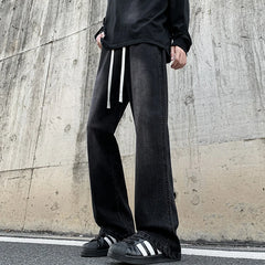 Threebooy  Spring New Stretch Micro Flare Jeans Men's American Street Hip-Hop Wide Leg Pants Washed Retro Pants 5 Colors