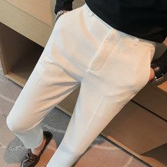 Threebooy Men's Suit Trousers Spring And Summer Business Casual Pants Men's Fashion High-Quality Solid Color Slim Trousers Men 28-36