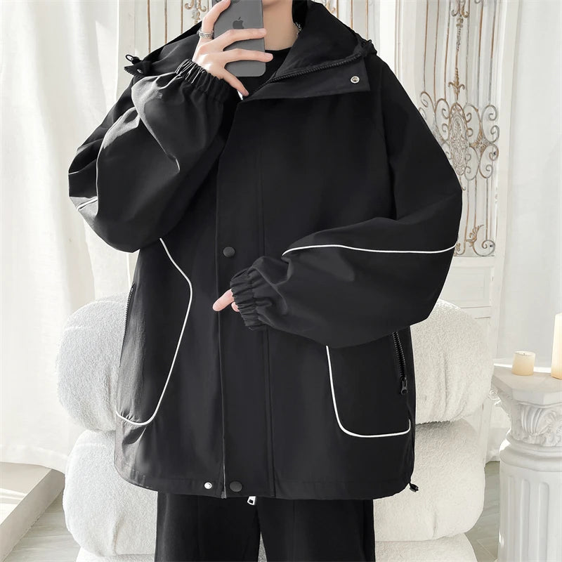 Threebooy Original Clothing Korean Popular Clothes for Men Harajuku Men's Coats Models 2024 Outerwear Spring Jackets Style